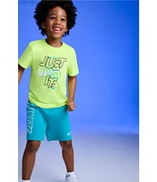 Nike Little Boys Short Sleeve Just Do It Knit T-Shirt & French Terry Shorts Set
