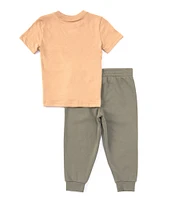 Nike Little Boys 2T-7 Short Sleeve Just Do It Knit T-Shirt & Logo-Detailed Fleece Jogger Pant Set