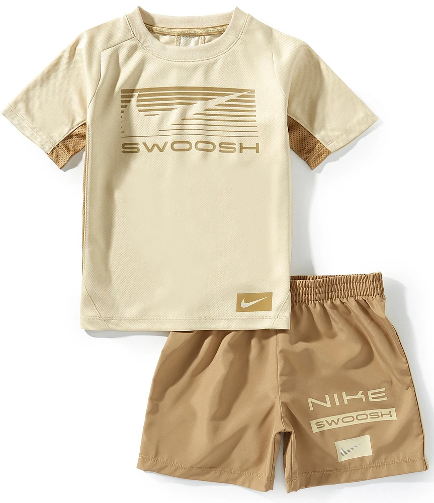Nike Little Boys Short Sleeve Knit T-Shirt & Dri-FIT Multi Woven Shorts Set