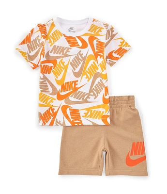 Nike Little Boys 2T-7 Short Sleeve New Toss T-Shirt & Sueded French Terry Shorts Set