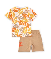 Nike Little Boys 2T-7 Short Sleeve New Toss T-Shirt & Sueded French Terry Shorts Set