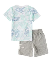 Nike Little Boys 2T-7 Short Sleeve New Toss T-Shirt & Sueded French Terry Shorts Set