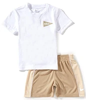 Nike Little Boys Short-Sleeve Nike Flag Graphic Jersey T-Shirt & Mesh Shorts Set