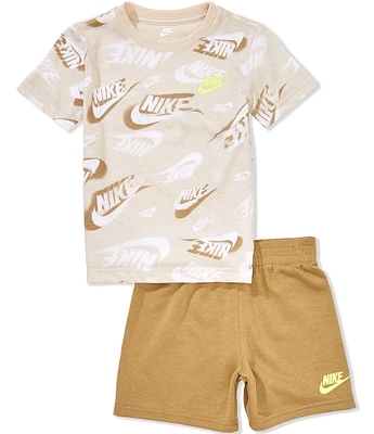 Nike Little Boys 2T-7 Short-Sleeve On The Move Printed Jersey T-Shirt & Solid French Terry Shorts Set