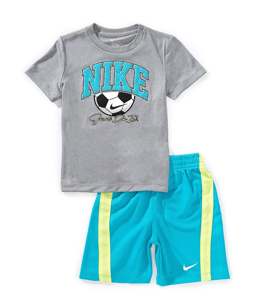 Nike Little Boys 2T-7 Short Sleeve Soccer Graphic T-Shirt & Coordinating Shorts Set