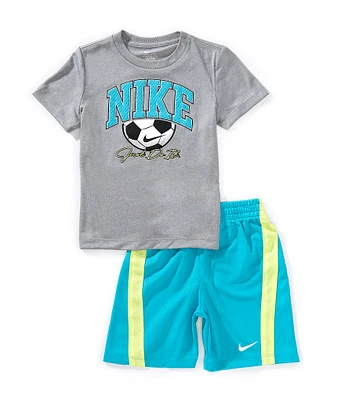 Nike Little Boys 2T-7 Short Sleeve Soccer Graphic T-Shirt & Coordinating Shorts Set