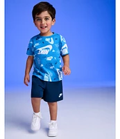 Nike Little Boys 2T-7 Short-Sleeve Sportswear Printed Jersey T-Shirt & Solid French Terry Short Set