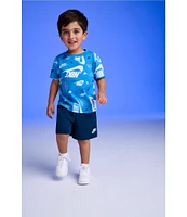 Nike Little Boys 2T-7 Short-Sleeve Sportswear Printed Jersey T-Shirt & Solid French Terry Short Set