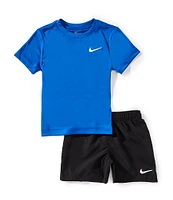 Nike Little Boys 2T-7 Short-Sleve Knit T-Shirt & Dri-FIT shorts set