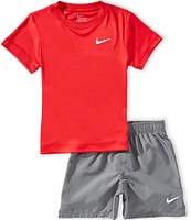 Nike Little Boys 2T-7 Short-Sleve Knit T-Shirt & Dri-FIT shorts set