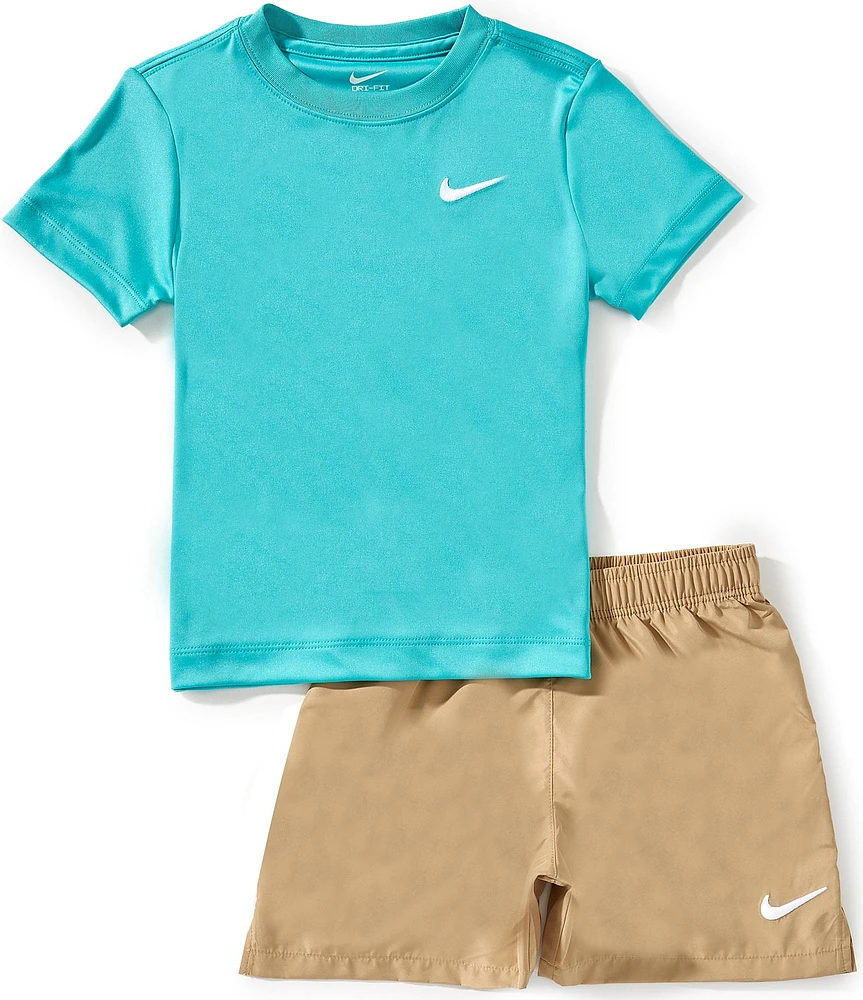 Nike Little Boys 2T-7 Short-Sleve Knit T-Shirt & Dri-FIT shorts set