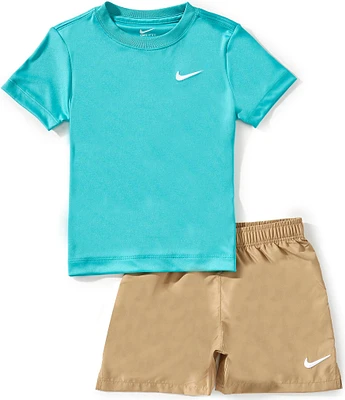 Nike Little Boys 2T-7 Short-Sleve Knit T-Shirt & Dri-FIT shorts set
