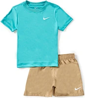 Nike Little Boys 2T-7 Short-Sleve Knit T-Shirt & Dri-FIT shorts set