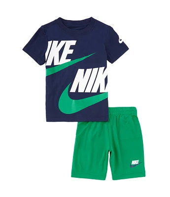 Nike Little Boys 2T-7 Split Futura Short Sleeve Jersey T-Shirt & Tricot Shorts Set