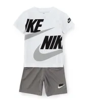 Nike Little Boys 2T-7 Split Futura Short Sleeve Jersey T-Shirt & Tricot Shorts Set