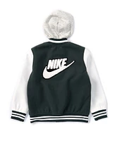 Nike Little Boys 4-7 Long Sleeve Color Block Hooded Varsity Jacket