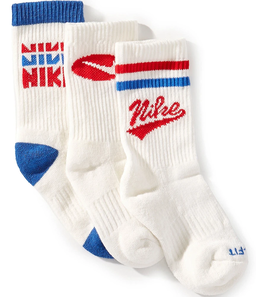 Nike Little Boys 4-7 Retro Crew Socks 3-Pack