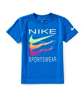 Nike Little Boys Short Sleeve Rainbow Swoosh T-Shirt