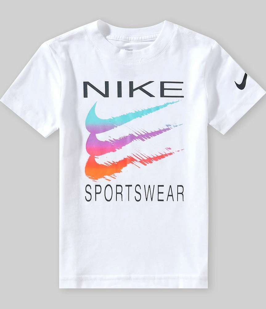 Nike Little Boys Short Sleeve Rainbow Swoosh T-Shirt