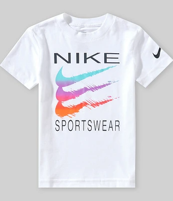 Nike Little Boys Short Sleeve Rainbow Swoosh T-Shirt