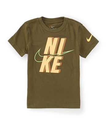 Nike Little Boys 4-7 Short Sleeve Stack Block Graphic T-Shirt