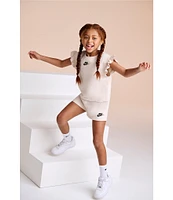 Nike Little Girls French Terry Short Sleeve Dropset T-Shirt & Matching Shorts Set