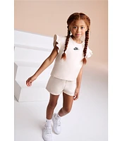 Nike Little Girls French Terry Short Sleeve Dropset T-Shirt & Matching Shorts Set