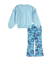 Nike Little Girls 2T-6X Long Sleeve French Terry Sweatshirt & Printed Dri-FIT Leggings Set