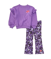 Nike Little Girls 2T-6X Long Sleeve French Terry Sweatshirt & Printed Dri-FIT Leggings Set