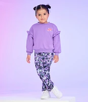 Nike Little Girls 2T-6X Long Sleeve French Terry Sweatshirt & Printed Dri-FIT Leggings Set