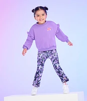 Nike Little Girls 2T-6X Long Sleeve French Terry Sweatshirt & Printed Dri-FIT Leggings Set