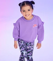 Nike Little Girls 2T-6X Long Sleeve French Terry Sweatshirt & Printed Dri-FIT Leggings Set