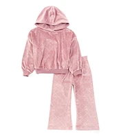 Nike Little Girls 2T-6X Long Sleeve Frosting Patterned Hoodie & Matching Flared-Leg Leggings Set