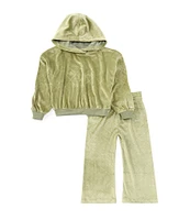 Nike Little Girls 2T-6X Long Sleeve Frosting Patterned Hoodie & Matching Flared-Leg Leggings Set