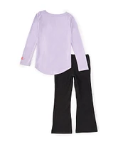 Nike Little Girls 2T-6X Long Sleeve Logo-Graphic Jersey T-Shirt & Stretch Jersey Leggings Set