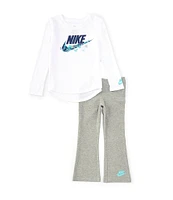 Nike Little Girls 2T-6X Long Sleeve Logo-Graphic Jersey T-Shirt & Stretch Jersey Leggings Set