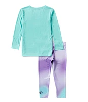 Nike Little Girls 2T-6X Long Sleeve Logo T-Shirt & Printed Dri-FIT Leggings Set