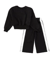 Nike Little Girls 2T-6X Long Sleeve Shine Fleece Sweatshirt & Matching Jogger Pant Set