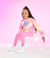 Nike Little Girls 2T-6X Long-Sleeve Solarized Printed Fleece Sweatshirt & Solid Jersey Leggings Set