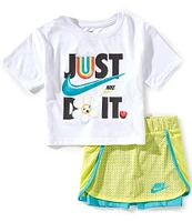 Nike Little Girls 2T-6X Short Sleeve Just Believe Scooter Set