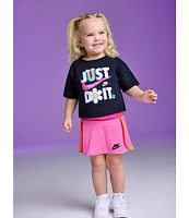 Nike Little Girls 2T-6X Short Sleeve Just Believe Scooter Set