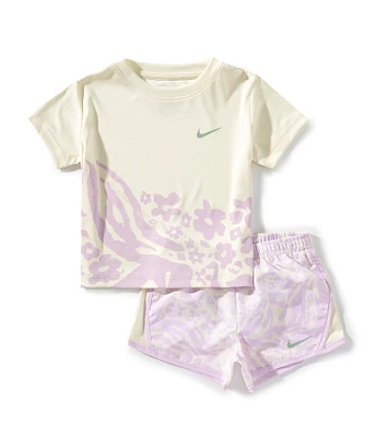 Nike Little Girls Short-Sleeve Wildflower T-Shirt & Tempo Shorts Set
