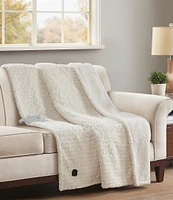 Noble Excellence Brushed Faux Fur Electric Throw