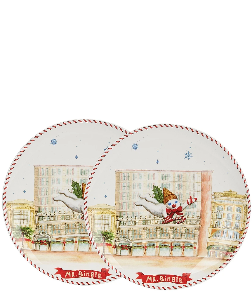 Noble Excellence Flying Mr Bingle Scene Accent Plates, Set of 2