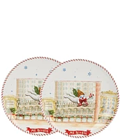 Noble Excellence Flying Mr Bingle Scene Accent Plates, Set of 2