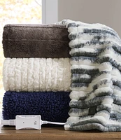 Noble Excellence Ribbed Faux Fur Electric Throw