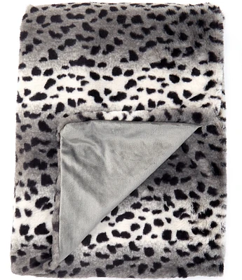 Noble Excellence Warm Shop Collection Allison Leopard Faux Fur Throw