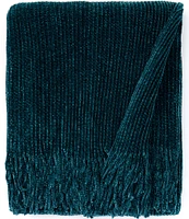 Noble Excellence Warm Shop Collection Kiley Cheniile Fringed Knit Throw