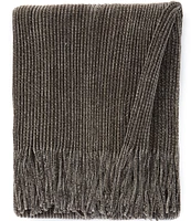 Noble Excellence Warm Shop Collection Kiley Cheniile Fringed Knit Throw