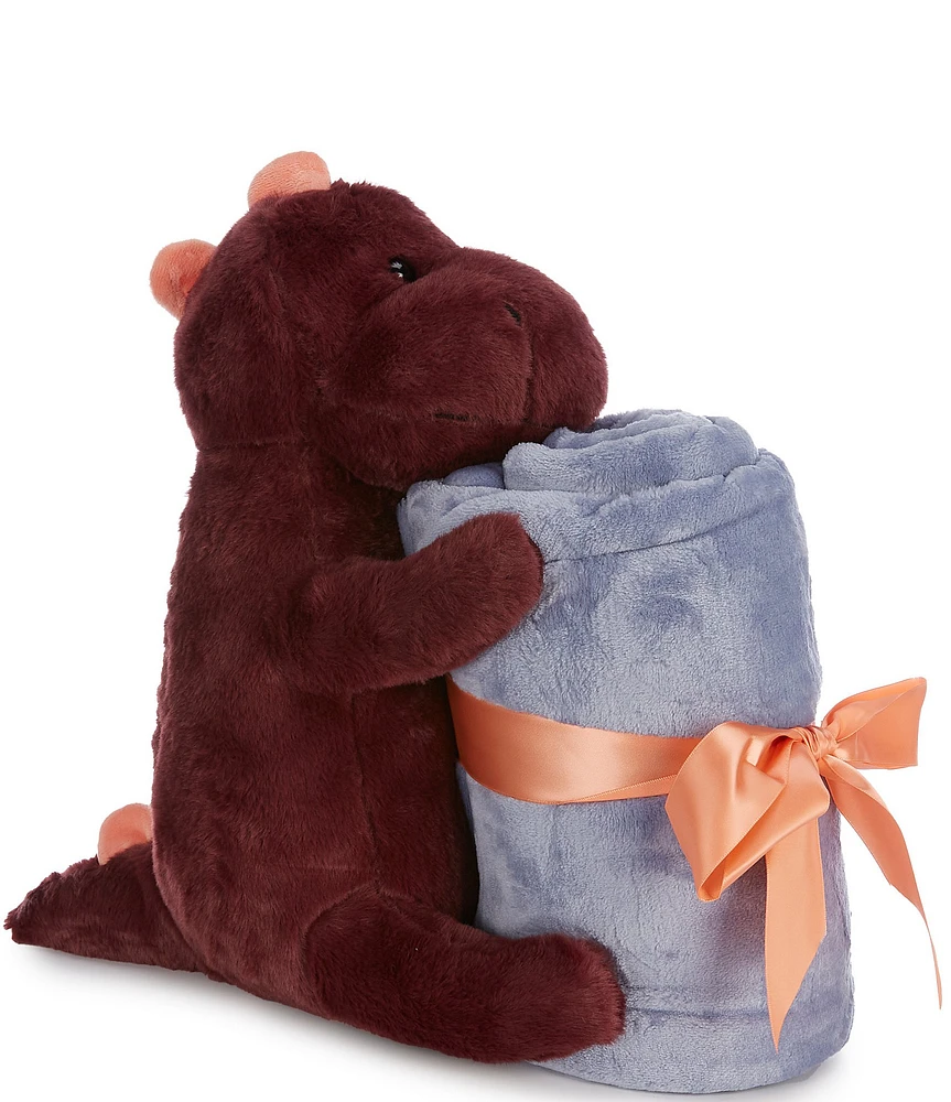 Noble Excellence Warm Shop Collection Throw & Dinosaur Stuffed Animal Set